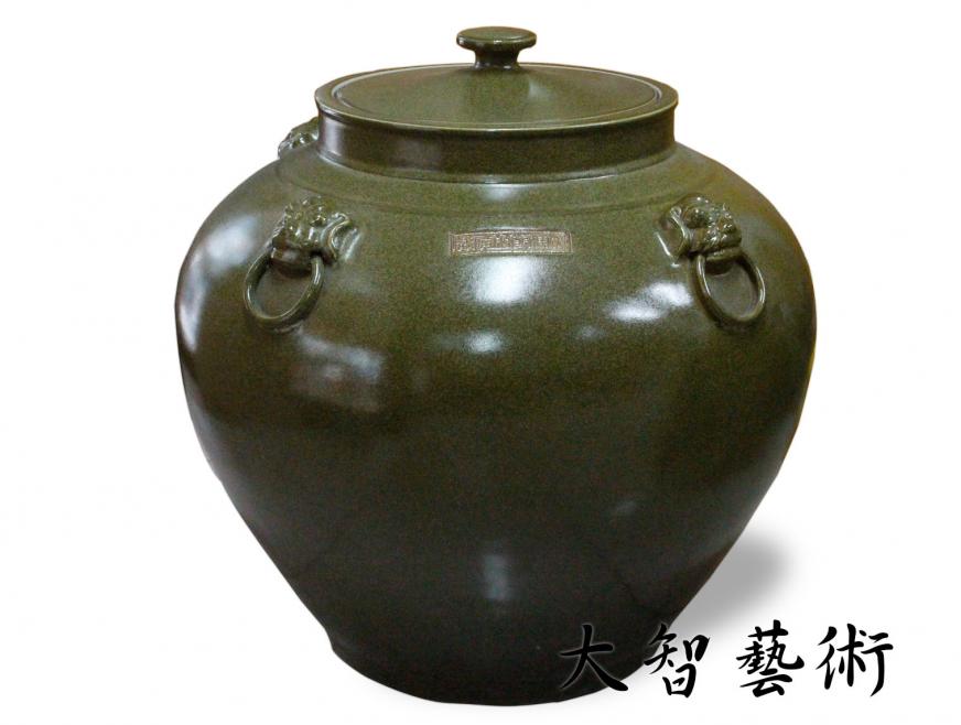 仿古金獅大茶缸